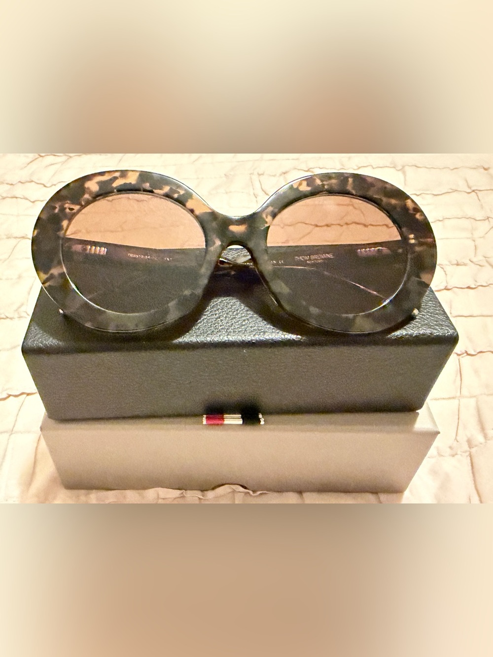 Thom Browne Tortoiseshell Round Oversized Sunglasses - Brown/Black